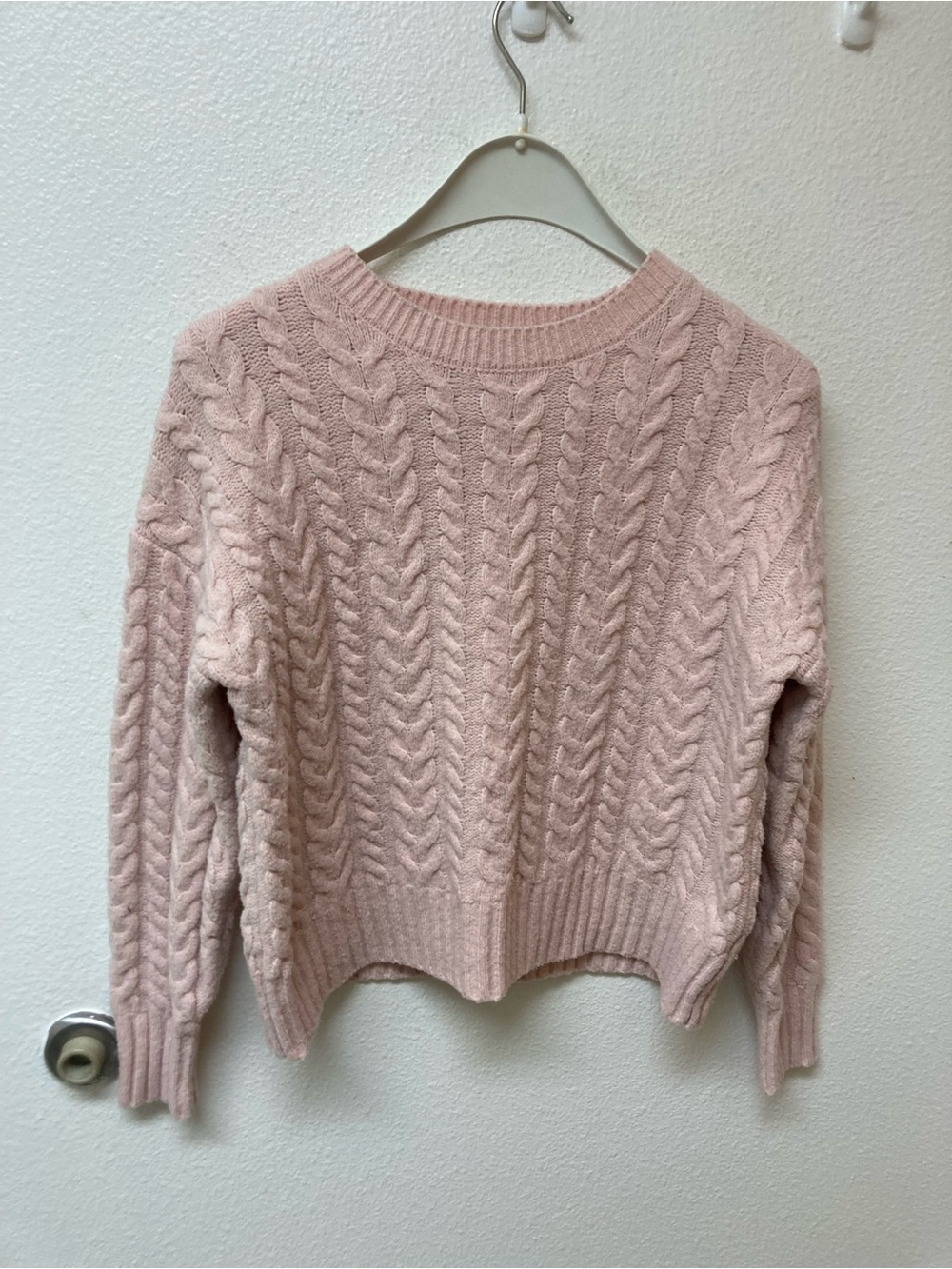 JOIE (Anthropologie) Pale PrinkCable Knit Sweater (S)